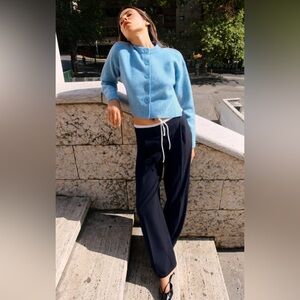 NWT Zara Blue Knit Cardigan. Size M